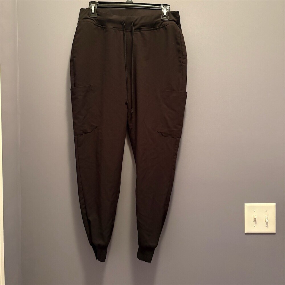 Mandala Jogger Pants Unisex Size M Black Elastic Waist Cargo - Picture 1 of 11